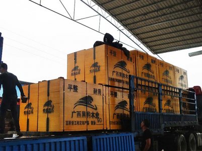 吉安市建材模板供应案例-实发22车